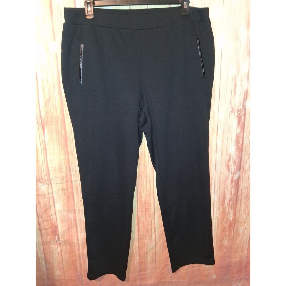 JM Collection Black Pull-on Straight Leg Pants Sz 18W